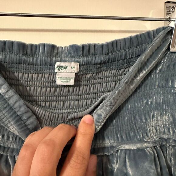 Aerie Women's Mint Green Crushed Velvet Skirt - Picture 4 of 6